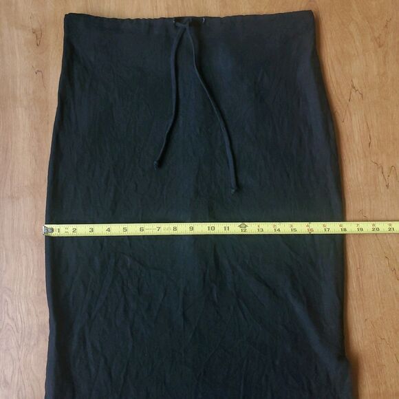 VTG Pencil Skirt Size 4 Black Linen Blend 30" x 36" Long Slit Lagenlook Lagom - Picture 10 of 14